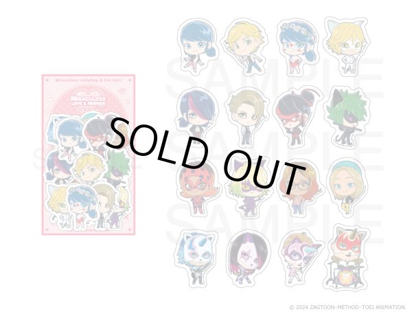 画像1: 【販売期間終了】ミラキュラス レディバグ＆シャノワール×COLLABOCAFEHONPO BLANC 2024 ちびキャラフレークシール (1)