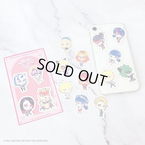 画像2: 【販売期間終了】ミラキュラス レディバグ＆シャノワール×COLLABOCAFEHONPO BLANC 2024 ちびキャラフレークシール (2)