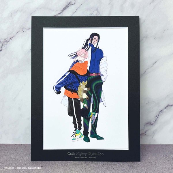 画像4: 【通販限定】高崎ぼすこ先生×COLLABOCAFEHONPO BLANC 2025 A4サイズキャラファインマット(メテオリックロンリーナイト) (4)