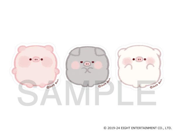 画像2: ぽてぽてこぶたちゃん ステッカー(こぶたちゃん) (2)