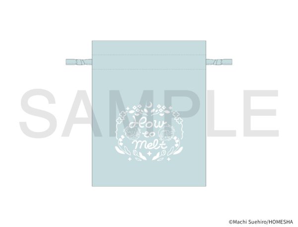 画像1: 末広マチ先生×COLLABOCAFEHONPO BLANC 2025 巾着ポーチ(How to melt) (1)