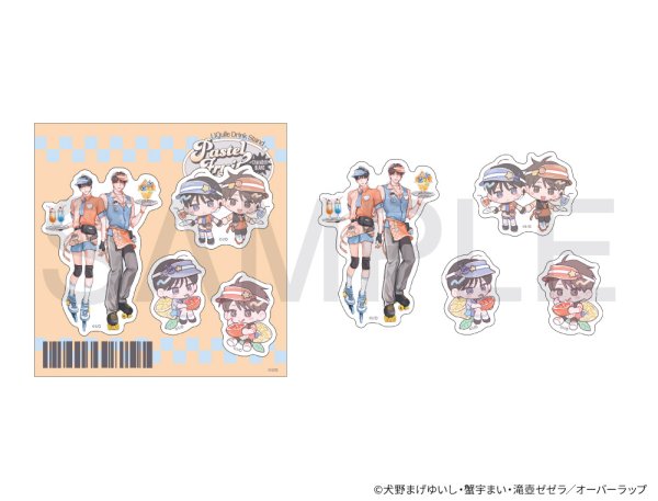 画像1: LiQulle Drink Stand×きゃらドリ!! BLANC 2026 ステッカーセット(青藍の夜にくちづけて) (1)