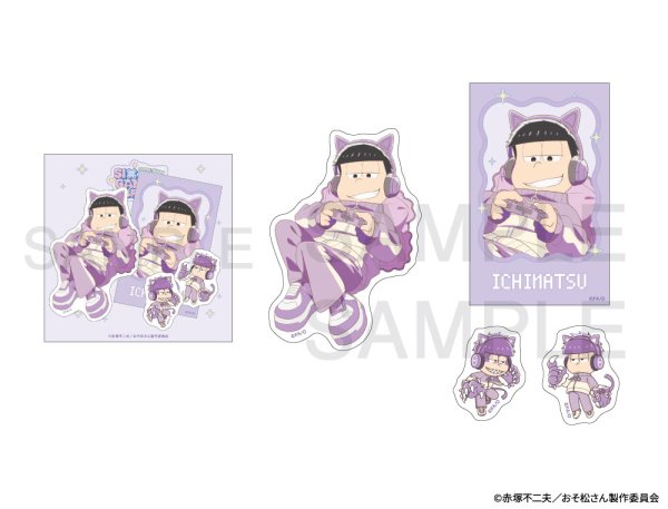 画像1: おそ松さん×mixx garden 2026 ステッカーセット(一松) (1)