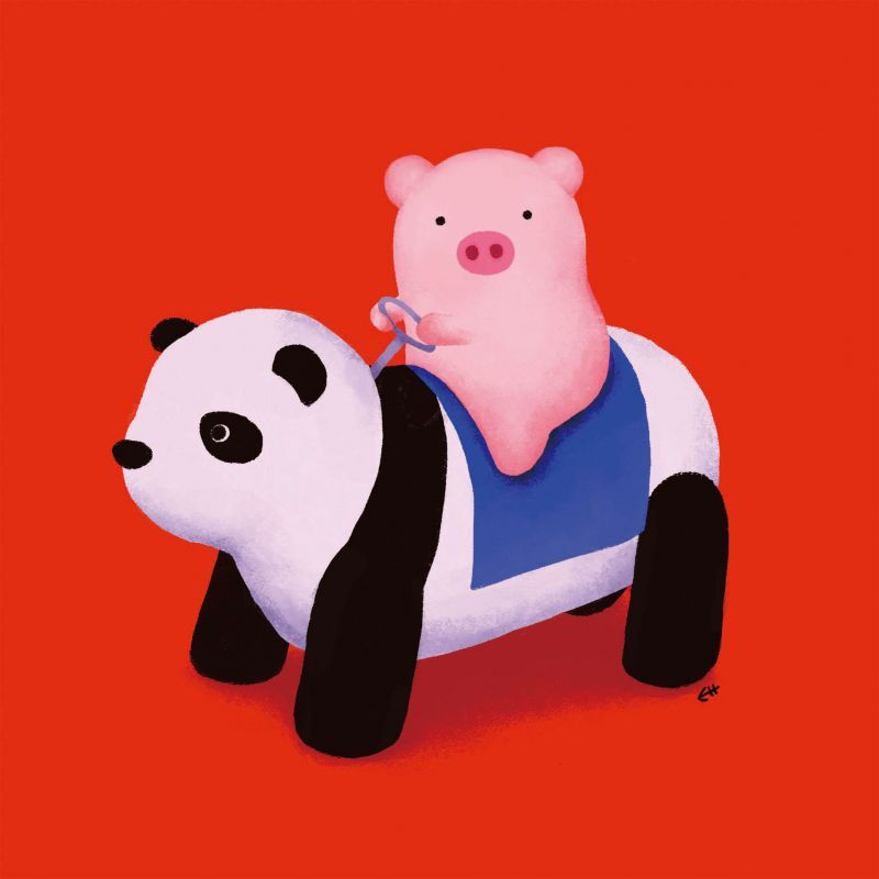 とんとんてん ほひ ポストカード パンダの乗り物 とんとんてん ほひ ポストカード パンダの乗り物